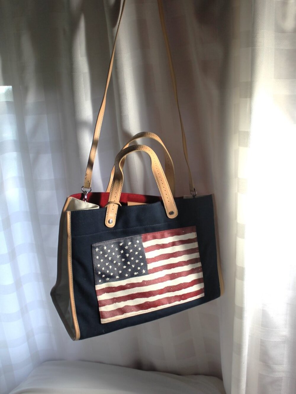 Amanda Smith Patriotic American Flag Tote with Wristlet